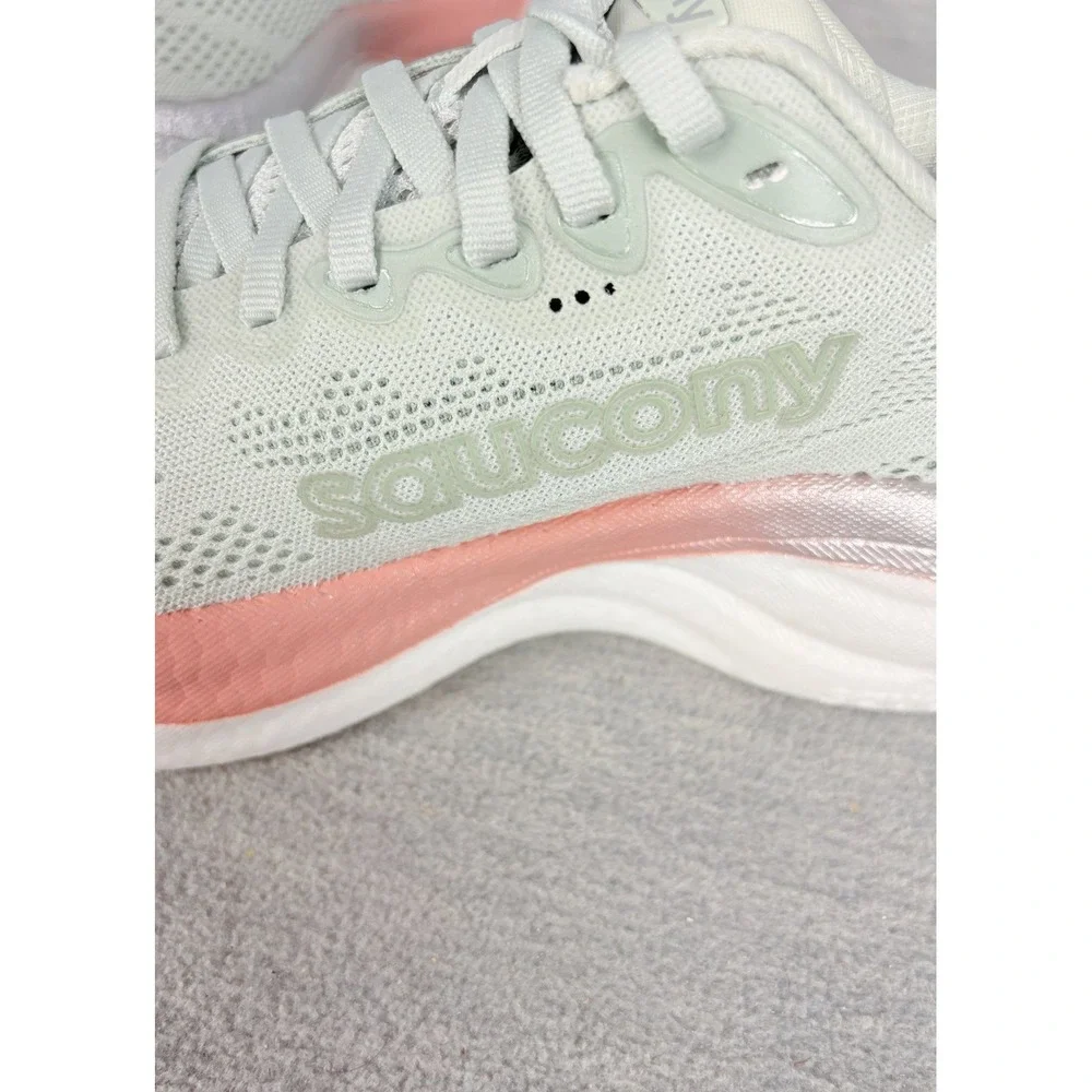 Saucony Ride 15 Running Sneakers Womens 6 M Green Pink Mist Cameo Comfort - Picture 11 of 13